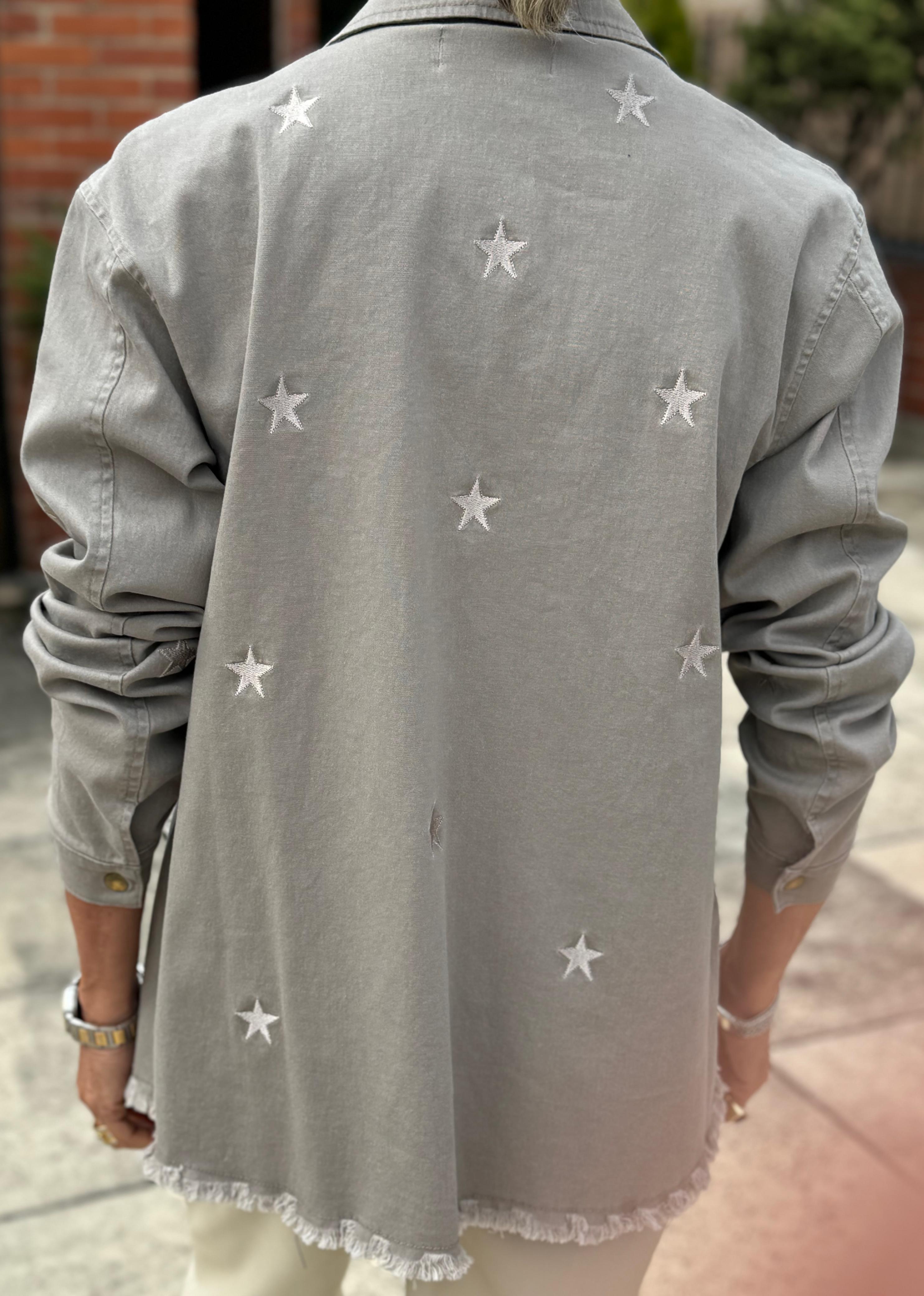 CHAQUETA DRIL BORDADO ESTRELLAS