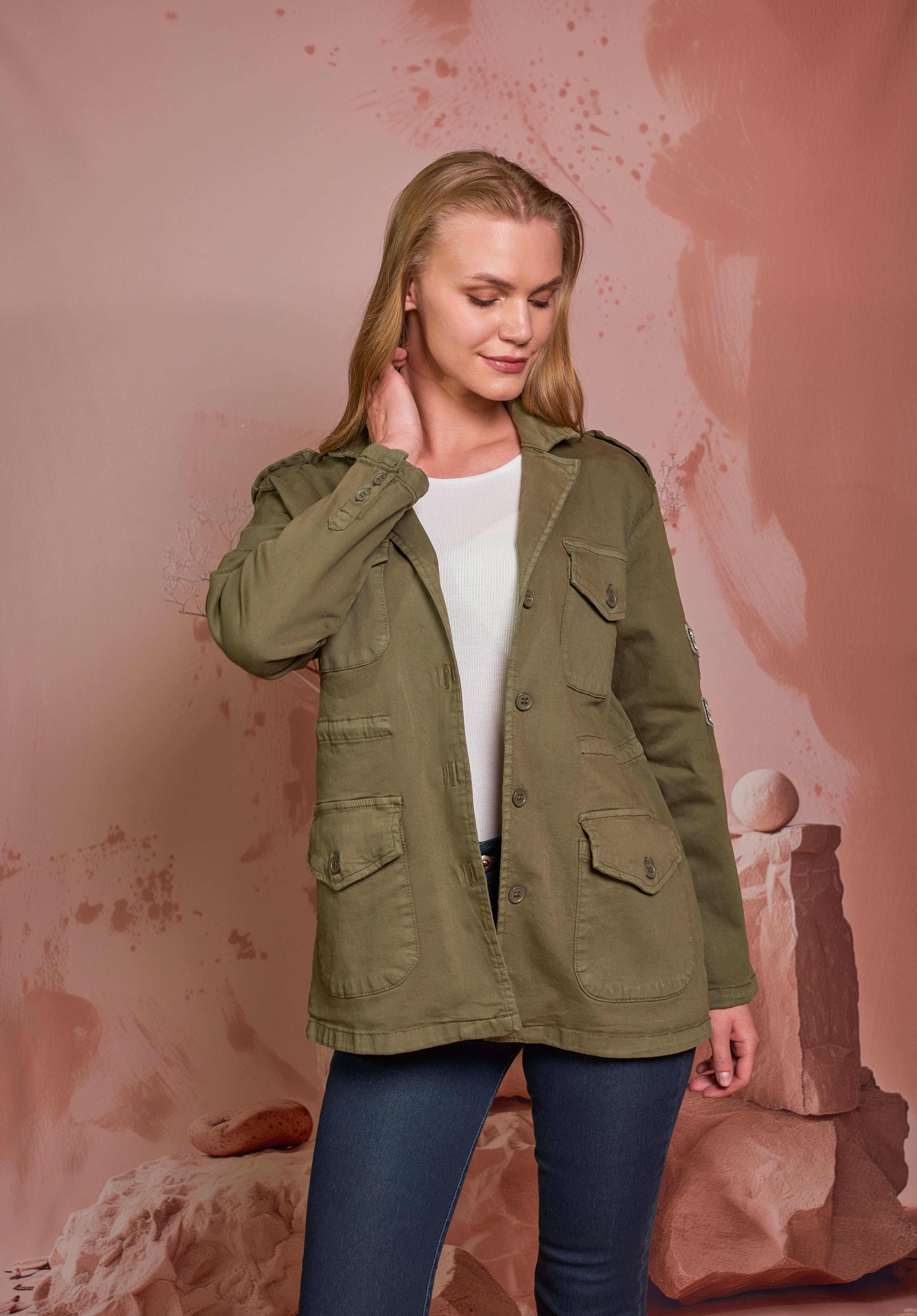 CHAQUETA CARGO ESTRELLA VERDE