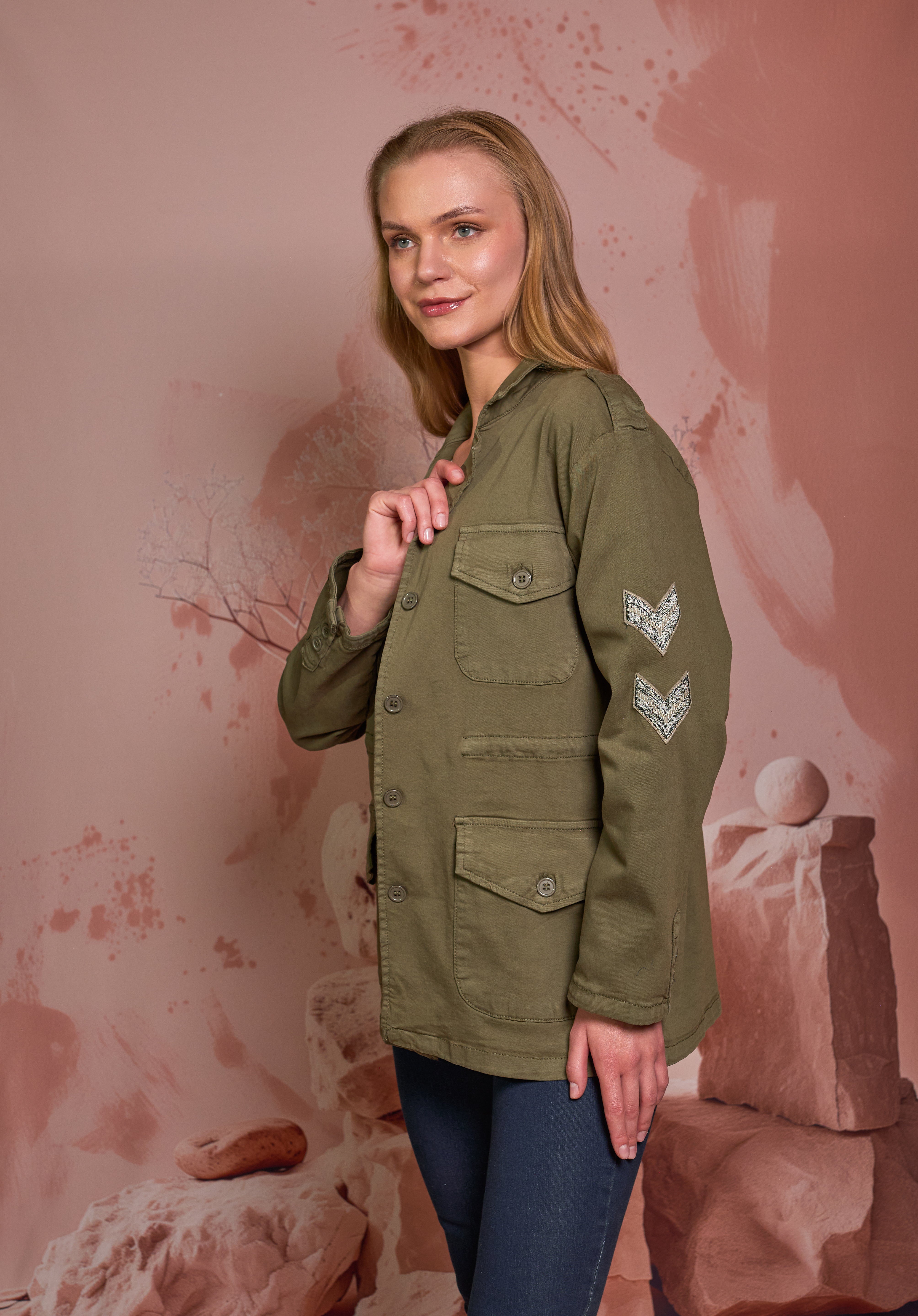 CHAQUETA CARGO ESTRELLA VERDE