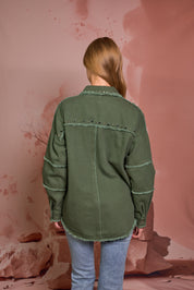 CHAQUETA VERDE DRIL TACHES