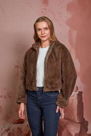 CHAQUETA BOMBER FAUX FUR CAFE